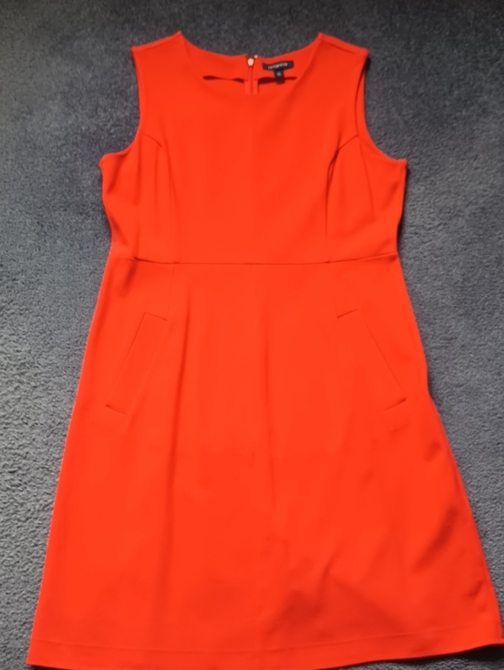 Lands' End Vibrant Coral Sleeveless Midi Dress